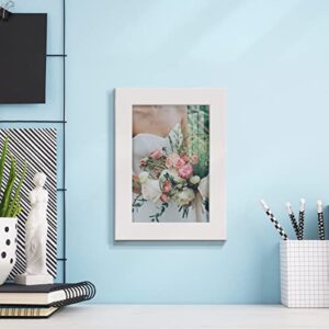 Renditions Gallery 5x7 inch Picture Frame High-end Modern Style, Made of Solid Wood and High Definition Glass Ready for Wall and Tabletop Photo Display, White Frame