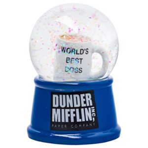 silver buffalo the office world's best boss light up snow globe, 55 mm