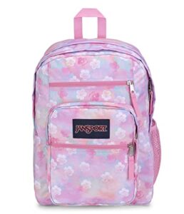 jansport big student backpack-travel, or work bookbag with 15-inch laptop compartment, neon daisy, one size