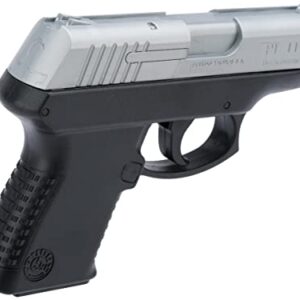 AirSoft Swiss Arms Millennium PT 111 Spring Powered Airsoft Pistol with Hop-Up and Slide Serrations, 180-200 FPS, Silver