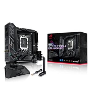 asus rog strix z790-i gaming wifi 6e lga 1700 (intel®13th&12th gen)mini-itx gaming motherboard(pcie5.0,ddr5,10+1 power stages,thunderbolt 4,2.5gblan,usb 3.2 gen 2x2 front panel type-c,2x m.2/nvme ssd)