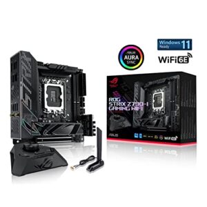ASUS ROG Strix Z790-I Gaming WiFi 6E LGA 1700 (Intel®13th&12th Gen)mini-ITX gaming motherboard(PCIe5.0,DDR5,10+1 power stages,Thunderbolt 4,2.5GbLAN,USB 3.2 Gen 2x2 front panel Type-C,2x M.2/NVMe SSD)