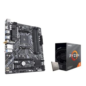 micro center amd ryzen 5 3600 6-core, 12-thread unlocked desktop processor with wraith stealth cooler bundle with gigabyte b450m ds3h wifi matx gaming motherboard