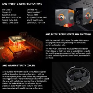 Micro Center AMD Ryzen 5 3600 6-Core, 12-Thread Unlocked Desktop Processor with Wraith Stealth Cooler Bundle with GIGABYTE B450M DS3H WiFi MATX Gaming Motherboard