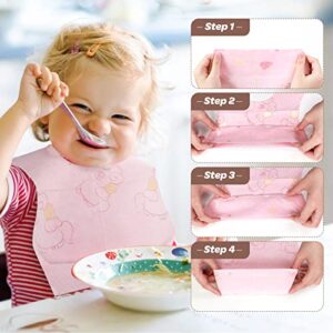 Buyockss 50 PCS Disposable Bibs, Baby Bibs for Girls and Boys, Travel Bibs with Individual Package, Large Pocket, Waterproof and Adjustable