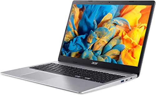 acer 2022 15inch HD IPS Chromebook, Intel Dual-Core Celeron Processor Up to 2.55GHz, 4GB RAM, 64GB Storage, Super-Fast WiFi Up to 1300 Mbps, Chrome OS-(Renewed) (Dale Silver)