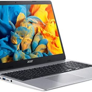 acer 2022 15inch HD IPS Chromebook, Intel Dual-Core Celeron Processor Up to 2.55GHz, 4GB RAM, 64GB Storage, Super-Fast WiFi Up to 1300 Mbps, Chrome OS-(Renewed) (Dale Silver)