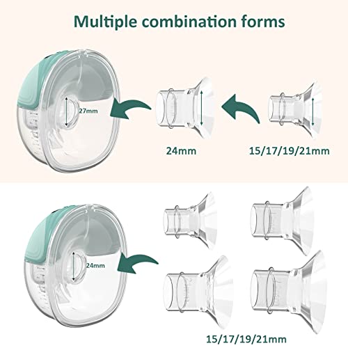 MomMed Flange Inserts 19mm for MomMed/Momcozy/Tsrete 24mm Breast Shields/Flange, 19mm Flange to Reduce 24mm Nipple Tunnel Down to 19 mm, 2Pack