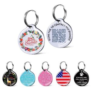 Custom Dog & Cat Tags,Stainless Steel Pet ID Tags, Lightweight Durable Adorable Cat ID Tags, Personalized Pet Name Tags for Dogs & Cats (Happy Christmas)