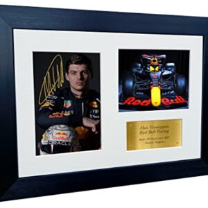 12x8 A4 Max Verstappen Red Bull Autographed Signed Photo Photograph Picture Frame F1 Formula One Poster Gift Gold