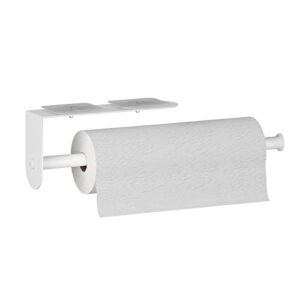 Paper Towel Holders,Paper Towels Rolls - for Kitchen,Paper Towels Bulk- Self-Adhesive Under Cabinet,Both Available in Adhesive and Screws,Stainless Steel Paper Towel Holder-White