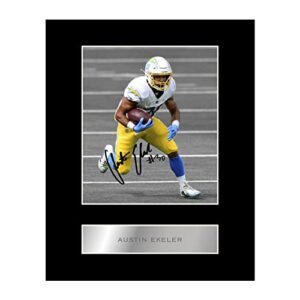 austin ekeler pre printed signature signed mounted photo display #11 printed autograph picture