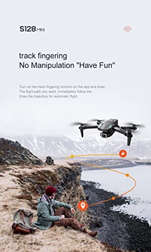 Drone with Camera for Begginers, Kids and Adults, Dual Video Camera 4KHD with Long Lasting Battery, Mobile Phone Connection, APP Control, Quadcopter Helicopter, Auto Hover, One Key Start , Kids Toy. Mini Drone S128