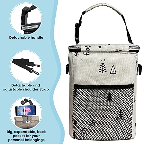 Breastmilk Storage Bag - Insulated Lunch Bag - Cooler Bag - Baby Bottle Bag - Daycare Bag - Travel Breast Milk Cooler Tote - Cooler Lunch Box - Six 4 Oz. or Four 9 Oz. Bottles – Grey