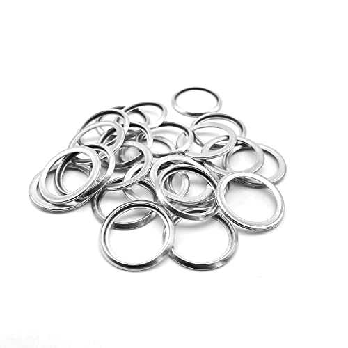 Miytsya 24 PCS OEM Steel Oil Drain Plug Crush Washer Gaskets, O.D 26mm Oil Crush Washers/Drain Plug Gaskets, Suitable for Subaru Oil Drain Screw Gasket Washers Part#11126AA000 (Silver)