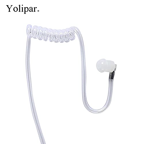 Yolipar 10 PCS CP200D RDM2070D Surveillance Earpiece Compatible with Motorola Radio CLS1410 CLS1110 CP200 GP300 GP2000 Walkie Talkie Radio with PTT Mic Tansparent Acoustic Tube Headset