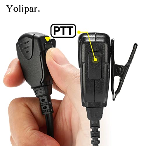 Yolipar 10 PCS CP200D RDM2070D Surveillance Earpiece Compatible with Motorola Radio CLS1410 CLS1110 CP200 GP300 GP2000 Walkie Talkie Radio with PTT Mic Tansparent Acoustic Tube Headset