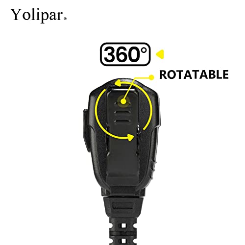 Yolipar 10 PCS CP200D RDM2070D Surveillance Earpiece Compatible with Motorola Radio CLS1410 CLS1110 CP200 GP300 GP2000 Walkie Talkie Radio with PTT Mic Tansparent Acoustic Tube Headset