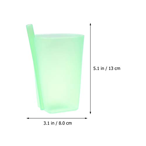 MAGICLULU 4Pcs Cup with Built in Straw Plastic Water Sippy Cups Containers Milk Straw Drinking Cups for Kids (Random Color)
