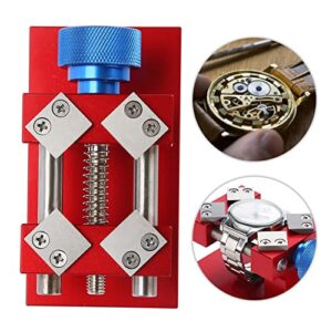 AYNEFY Watch Bezel Opener Red Silver Watch Bezel Removal Tool Workbench Back Case Opener Tool for Watch Maintenance(Red)