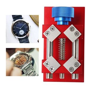 AYNEFY Watch Bezel Opener Red Silver Watch Bezel Removal Tool Workbench Back Case Opener Tool for Watch Maintenance(Red)