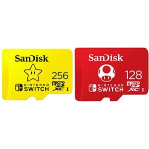 sandisk 256gb microsdxc-card, licensed for nintendo-switch - sdsqxao-256g-gnczn & 128gb microsdxc-card, licensed for nintendo-switch - sdsqxao-128g-gnczn