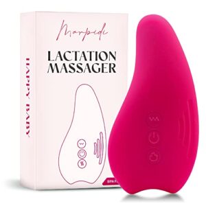 lactation massager with heat – bpa-free breast massager for breastfeeding - 10 function modes, warming function for clogged duct relief, breast engorgement relief - modern breastfeeding essentials
