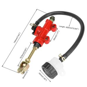 YOXUFA Rear Brake Master Cylinder Reservoir for 98cc 196cc 212cc 2.8hp 6.5hp Coleman KT196 CK100 SK100 150cc Yerf Dog Helix Go Kart Cart Buggy 110cc 125cc 200cc 250cc Chinese ATV Quad Pit Dirt Bike