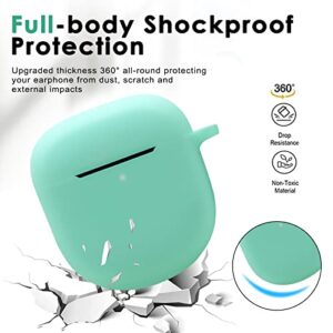 Case for Bose QuietComfort Earbuds II 2022, Soft Silicone Skin Shockproof Protective Cover for New Bose QuietComfort Earbuds II Case with Carabiner (Mint Green)