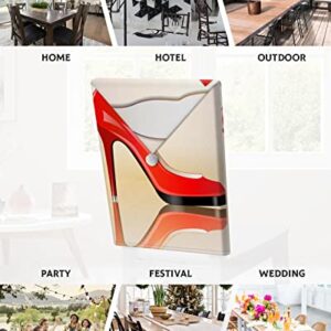 Dining Room Chair Back Covers, Sexy Red High Heels Lipstick Rose Chair Covers Kitchen Chair Slipcovers Protective Covers for Holiday Party Festival Decoration, Set of 8