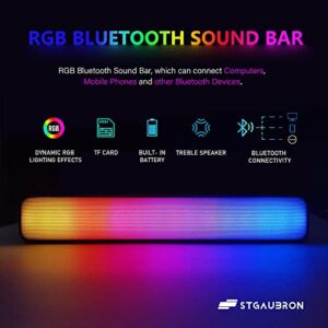 STGAubron Gaming Desktop PC Computer,Intel Core I7 3.4 GHz up to 3.9 GHz,Radeon RX 580 8G GDDR5,16G RAM,512G SSD,WiFi,Bluetooth 5.0,RGB Fanx6,RGB Keyboard&Mouse&Mouse Pad,RGB BT Sound Bar,W10H64