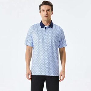 Mens Golf Shirts Dry Fit Short Sleeve Print Moisture Wicking Casual Polo Shirt