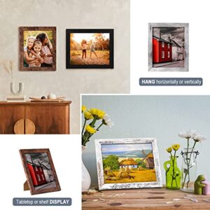 LANDNEOO 8x10 Picture Frame, 4 Pack Woodgrain Wider Frames, Display Pictures 5x7 with Mat or 8x10 Without Mat, Picture Frames Collage Wall Decor or Table Top Display, Multicolour