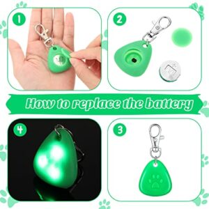 2 Pcs LED Dog Collar Light Waterproof Silicone Light up Dog Tag Clip on Flashing Dog Lights for Night Walking Camping Light for Dog Collar Pet Harness Leash Safety Paw Dog Tag Light (Green, Yellow)