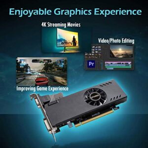 QTHREE Radeon RX 550 Low Profile Graphics Card,4GB,GDDR5,128-Bit,VGA,DVI,HDMI,Desktop Small Form Factor Video Card for PC Gaming,Computer GPU,PCI Express X8 3.0,HDPC,Support 4K,DirectX 12