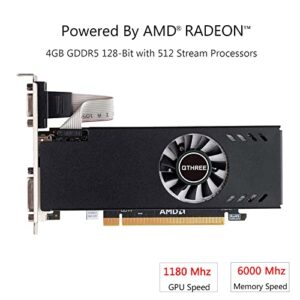 QTHREE Radeon RX 550 Low Profile Graphics Card,4GB,GDDR5,128-Bit,VGA,DVI,HDMI,Desktop Small Form Factor Video Card for PC Gaming,Computer GPU,PCI Express X8 3.0,HDPC,Support 4K,DirectX 12