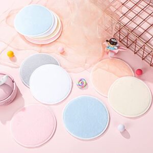 60 Pcs Nursing Breast Pads + 1 Laundry Bag + 1 Travel Storage Bag Washable Reusable Breast Pads Absorbent Leak Protected Breastfeeding Nipple Pads for Maternity Mom Breastfeeding (4.7 Inch)