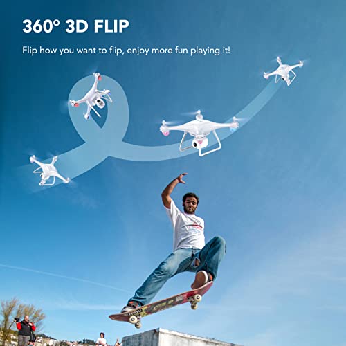 Potensic Upgraded P5 Drone with 2.7K Camera for Adults and Beginners, FPV Quadcopter Helicopter with Gravity Sensor, Trajectory Flight and 3D Flip, Altitude Hold, Headless Mode, 40 Mins Flight Time