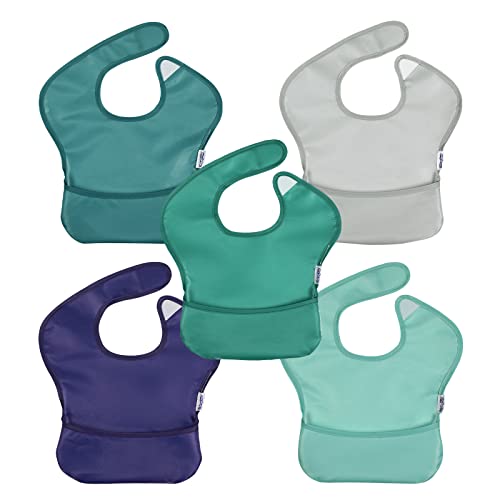 Soarwg Kids Bibs, Baby Bibs, Waterproof Baby Bibs for Boy and Girl, Great Travel Baby Bibs for Eating, Mess Proof Bibs for Baby Unisex, Toddler Feeding Bibs, 5 Pack