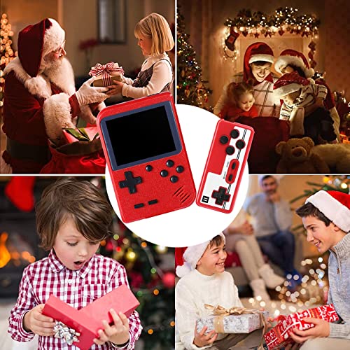 Handheld Game Console, Kyadeys Portable Retro Game Console with 500 Classical FC Games,3.0-Inches Display,Built-in 1020mAh Rechargeable Battery Support for Connecting TV and Two Players (Red)