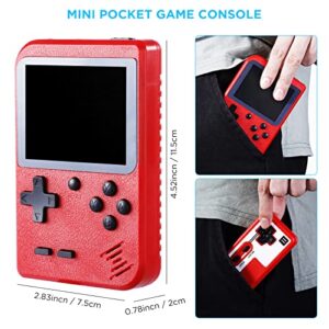 Handheld Game Console, Kyadeys Portable Retro Game Console with 500 Classical FC Games,3.0-Inches Display,Built-in 1020mAh Rechargeable Battery Support for Connecting TV and Two Players (Red)