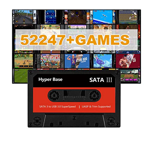 2T External Game Hard Drive Built in 52,247 Retro Games, Plug and Play Emulator Console HDD in Windows, Batocera 35 Gaming System with 84 Emulators,Compatible with PS2/MAME/SS/PS1