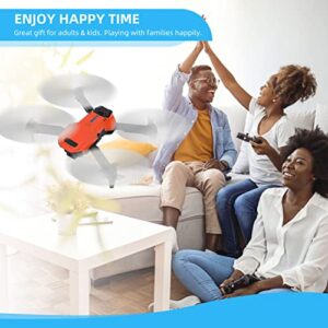 FDWYTY Drones for kids, Mini Drone with 1080P HD FPV Dual Camera with Altitude Hold, Headless Mode, 3D Flips, One Key Take Off/Landing, Speed Adjustment, 2 Modular Batteries - 22 Mins Flight Time, Orange