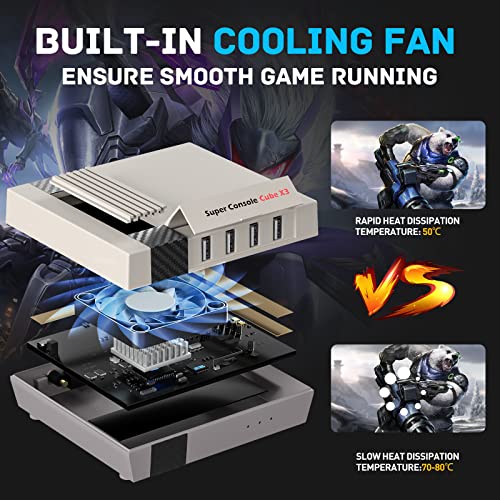 Kinhank Super Console Cube X3 Retro Game Consoles Built-in 100000+ Games, Android 9.0/Emuelec 4.5/CoreE System, S905X3 Chip, Compatible with DC/ARCADE, etc 8K UHD Output,2.4G/5G