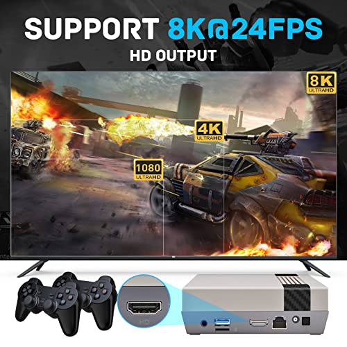 Kinhank Super Console Cube X3 Retro Game Consoles Built-in 100000+ Games, Android 9.0/Emuelec 4.5/CoreE System, S905X3 Chip, Compatible with DC/ARCADE, etc 8K UHD Output,2.4G/5G