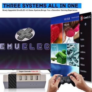 Kinhank Super Console Cube X3 Retro Game Consoles Built-in 100000+ Games, Android 9.0/Emuelec 4.5/CoreE System, S905X3 Chip, Compatible with DC/ARCADE, etc 8K UHD Output,2.4G/5G