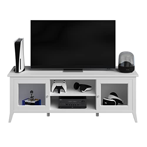 Lavish Home, White 55-inch TV Stand with Storage