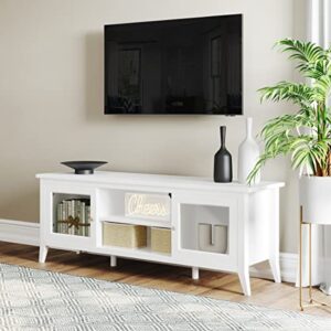 Lavish Home, White 55-inch TV Stand with Storage