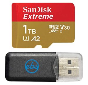 sandisk extreme 1tb memory card for gopro action camera hero 11 black and hero11 black mini (sdsqxav-1t00-gn6mn) v30 a2 uhs-i u3 class 10 bundle with 1 everything but stromboli microsdxc card reader