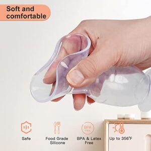 DORABELA Manual Breast Pump, 4oz Silicone Breast Pump with Suction Base, Silicone Stopper and PP Lid, BPA Free, Food Grade Silicone